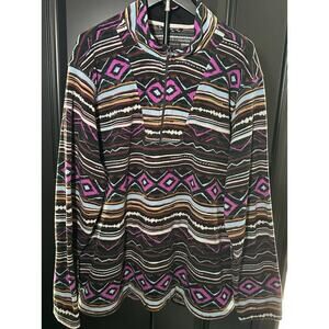 No Boundaries Fleece Jacket- Women's 2XL- Aztec Southwestern Print- Quarter Zip